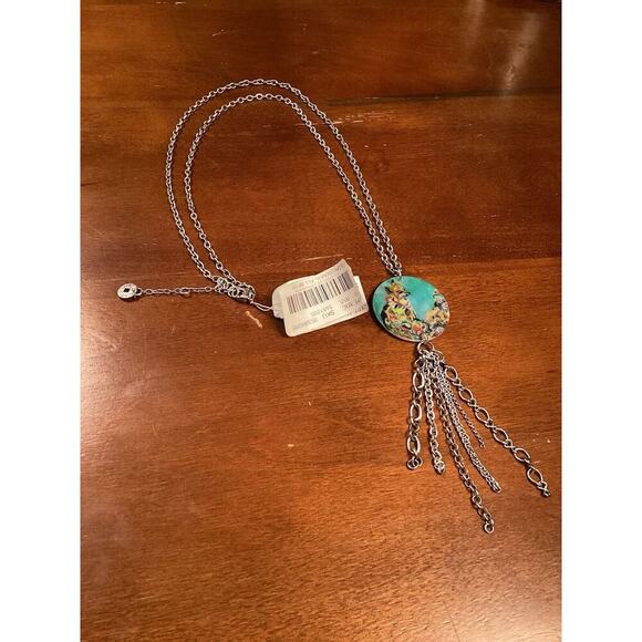 Karma Bella Boho Long Chain Necklace Gardencore Fox Floral Shell Pendant - Picture 1 of 8